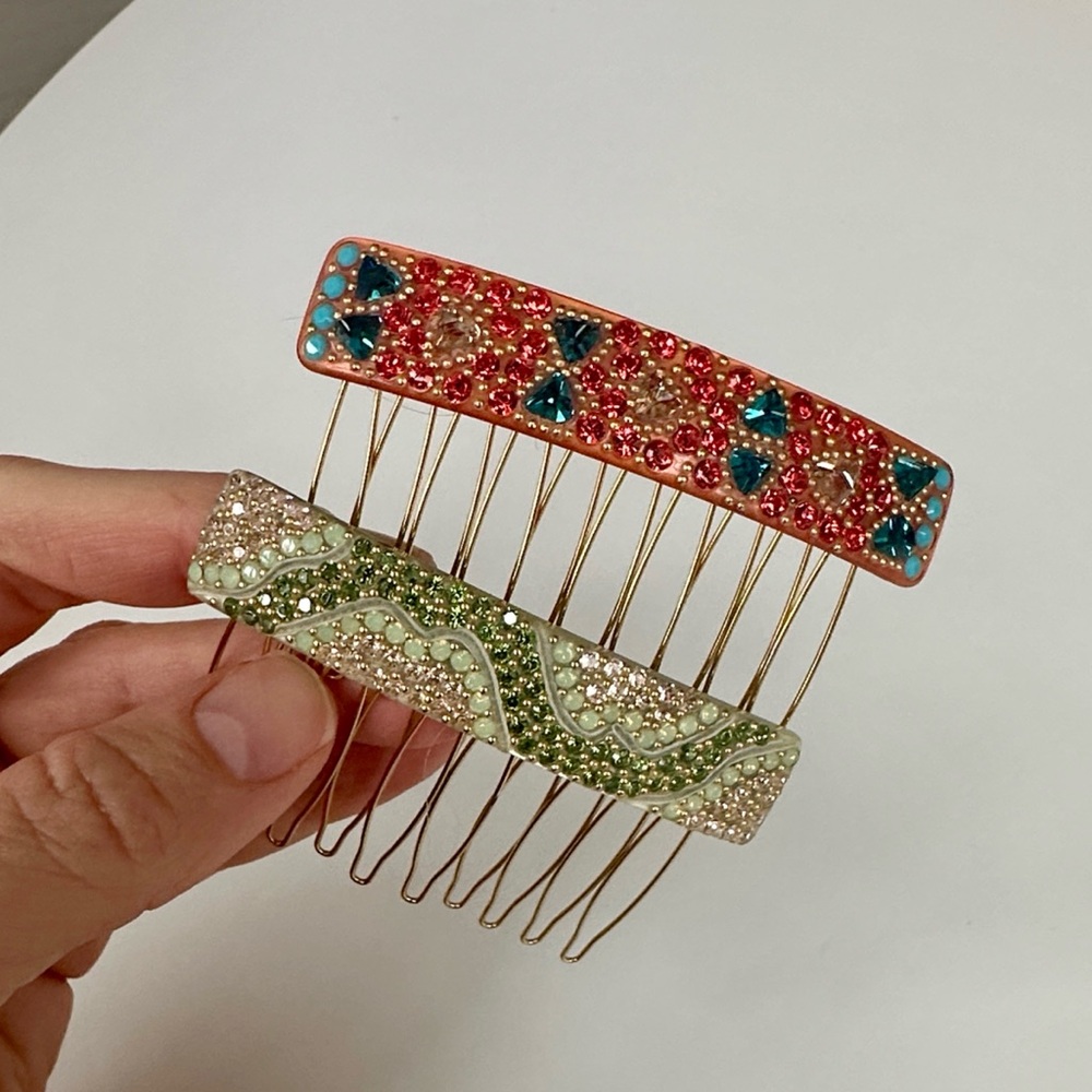 M. C. Davidian Swarovski Crystal Hair Combs Set - Multicolor - Picture 3 of 6